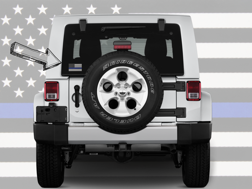 Thin Blue Line Flag on Laptop from Fine Line Flag