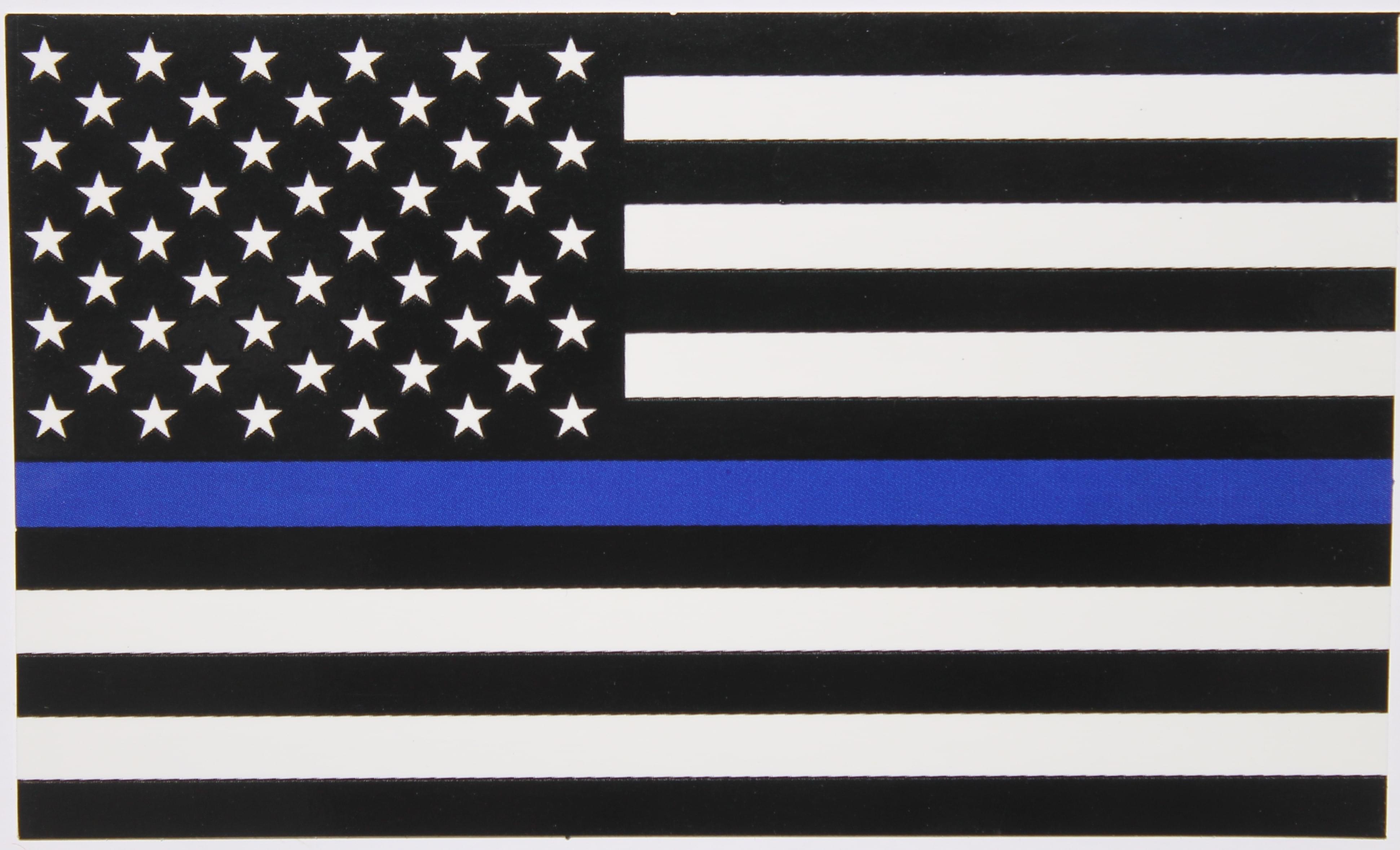 Thin Blue Line Flag Sticker Peeling from the backing